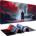Gaming Mouse Pad - (31.5"×11.8") Japanese Samurai Large Mouse Pads for Desk - Desk Mat for Keyboard and Mouse with Non-Slip Base, Desks Pad Matfor Game/Office & Home