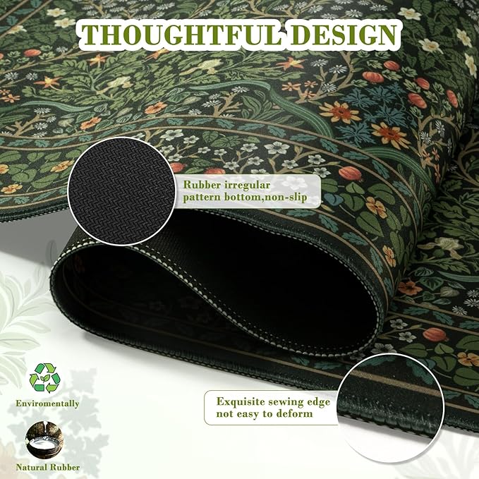 iCasso Big Mouse Pad, Desk Pad Mat, Full Desk Large Mousepad, Anti-Slip Smooth Surface XXL Computer Pad with Stitched Edges for Home Office Organizer (Green)