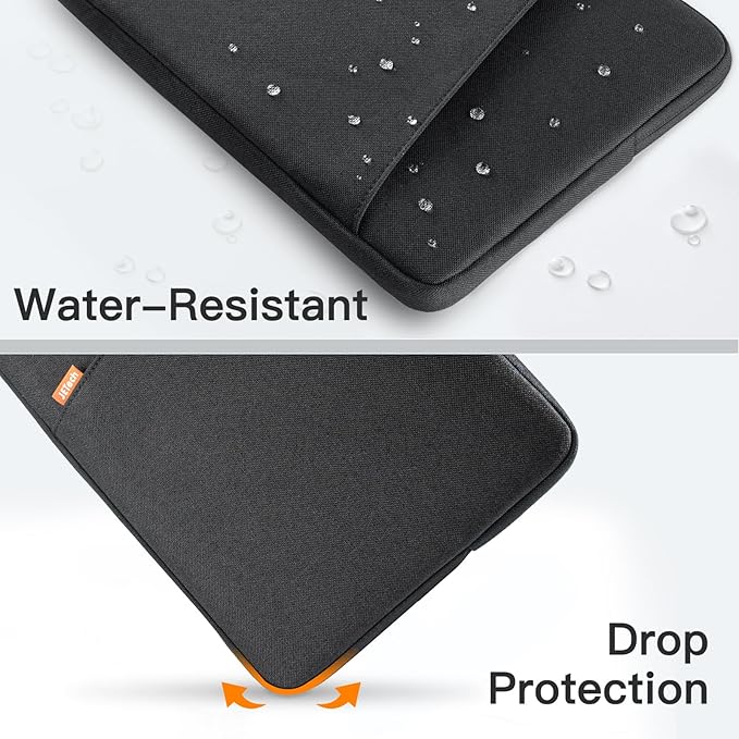 JETech Laptop Sleeve for 16-Inch MacBook Pro (M1-M5, 2019-2026), Waterproof Bag Case with Pocket, Compatible with 16 Inch Notebook (Black)