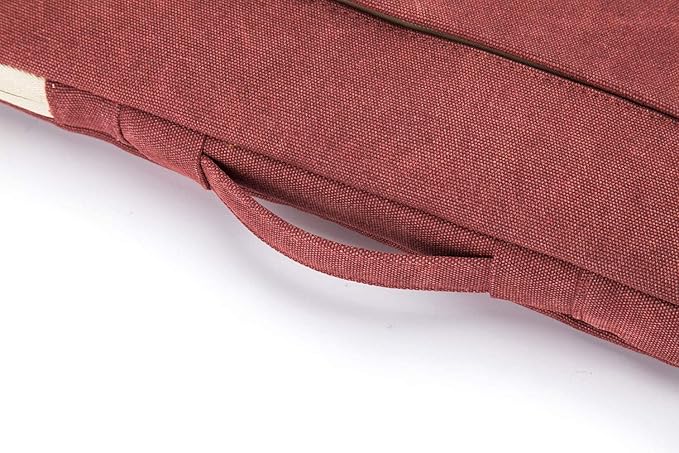 Kinmac 360° Heavy Duty Protective Laptop Sleeve Case Bag Cover with Handle for MacBook Air 13 inch,iPad Pro 13 inch and 13.3 inch HP,Dell,Lenovo,Asus,Acer Laptop (Wine Red Canvas)