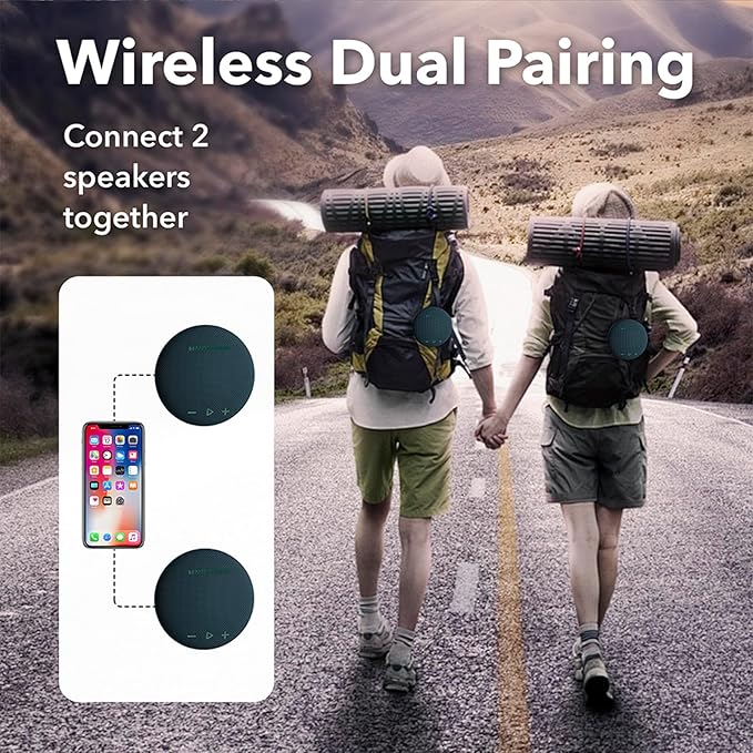 Monster Bluetooth Speaker, IPX8 Shower Speaker Waterproof, Bluetooth 5.4 with Loud HD Sound and Robust Bass, Extra Long Playtime Punchy, for Home, Beaches Portable Wireless Outdoor Speakers