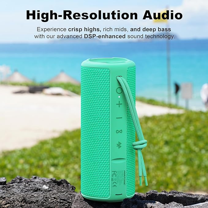 MIATONE Boombox Portable Bluetooth Speaker Gifts for Women Men - Green
