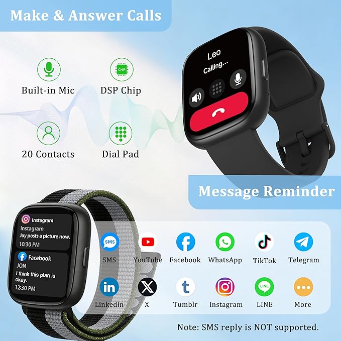 Smart Watch for Women Men, 2026 Upgrade Smartwatch [2 Bands, 44mm case], 1.83" Fitness Tracker Watch Alexa Built-in, Make/Answer Call, HR Sleep Stress Monitor, IP68 Waterproof Step Counter Watch