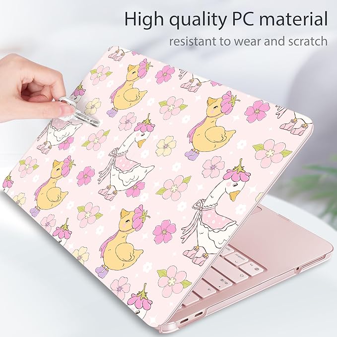 Tuiklol for 2026 MacBook Neo 13 Inch A18 Pro Chip Case, (Model A3404) Anti-Scratch Anti-Drop Slim Hard PC Shell Case with Shockproof Protective MacBook Neo Laptop Cover, Goose Flowers
