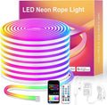Neon Rope Lights, 16.4ft Smart RGB+IC LED Strip Lights with App & Remote Control, IP67 Waterproof Flexible Neon String Lights for Bedroom, Music Sync, DIY Multiple Modes for Wall Gaming Christmas Home