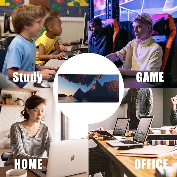 Fantasy Landscape Large Gaming Mouse Pad,Waterproof Desk Mat for Desktop,Non-Slip Rubber Base Mousepad with Stitched Edges for Laptop Office and Home 35.4X15.7 Inch