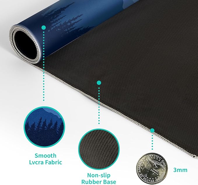 Japanese Mountain Landscape Gaming Mouse Pad Extended Large Mousepad with Nonslip Rubber Base Stitched Edges Laptop Computer Keyboard Desk Mat for Office Home and Game