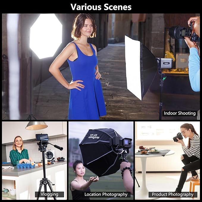 Weeylite Ninja 200 60W Bi-Color COB LED Video Light, 2800K-6800K Continuous Studio Lighting, CRI 95+ TLCI 95+, 0-100% Dimmable, 5800LM 70400Lux, App & Bluetooth Control, Portable Photography Light
