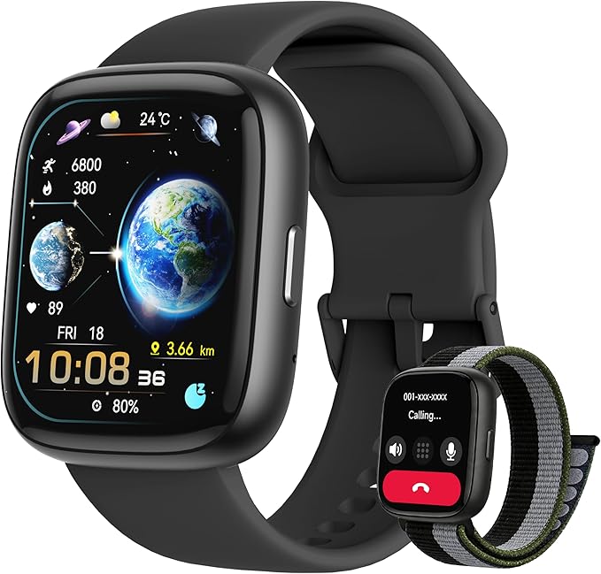 Smart Watch for Women Men, 2026 Upgrade Smartwatch [2 Bands, 44mm case], 1.83" Fitness Tracker Watch Alexa Built-in, Make/Answer Call, HR Sleep Stress Monitor, IP68 Waterproof Step Counter Watch