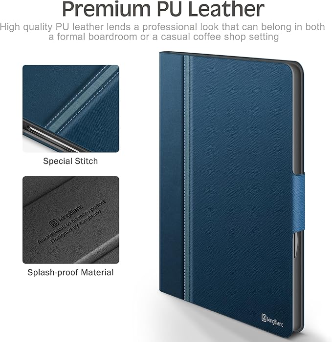 KingBlanc for iPad mini 7 (A17 Pro) Case, iPad mini 7th/6th Generation Case (2024/2021 8.3-inch) with Pencil Holder, PU Leather Stand Cover, Auto Sleep/Wake, Multi-Angle for Viewing/Typing, Blue
