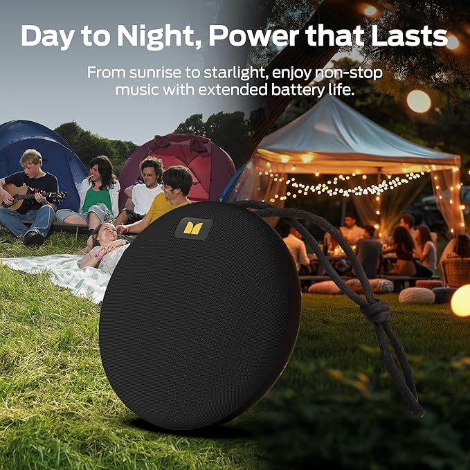 Monster Ripple Shower Bluetooth Speakers, IPX8 Waterproof Shower Speaker, Bluetooth 6.0 with Wireless Stereo Pairing and Hands-Free Calling, Portable Outdoor Speakers, Black