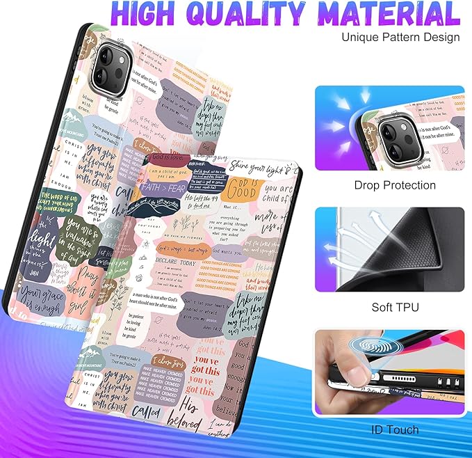 Uppuppy for iPad Air 11 inch (M2/M3) Case, Air 5th/4th Generation 10.9, Pro 11'' Case Cute Kids Women Girls Girly Folio Pencil Holder Cover for iPad Air 11 2024/2025, 10.9 2022 2020, Pro 11