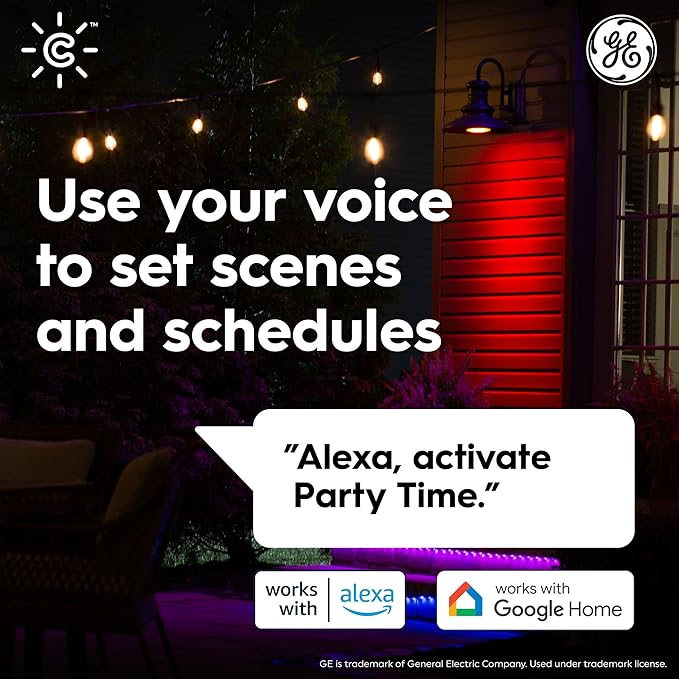 GE CYNC Smart LED Light Bulb, PAR38 Flood Light Outdoor, Works with Amazon Alexa and Google Home, WiFi Light, Color Changing Light Bulb, 90W Equivalent, (Pack of 2)