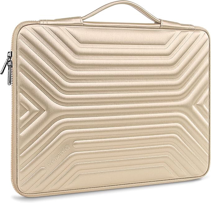DOMISO 14 Inch Laptop Sleeve Case, Shockproof Waterproof Soft EVA Protective Bag with Handle, Lightweight Carrying Case for MacBook, Dell, HP, Lenovo, ASUS, Gold