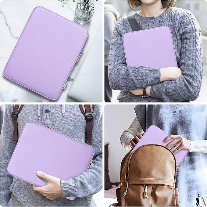 MoKo 9-11 Inch Tablet Sleeve Bag Carrying Case Fits New 11inch iPad Air M4, iPad A16 2025, iPad Pro 11 M4, Air 5/4/3, iPad 10/9/8th Gen, Tab S8/S9 11", Tablet Carrying Case, Lilac