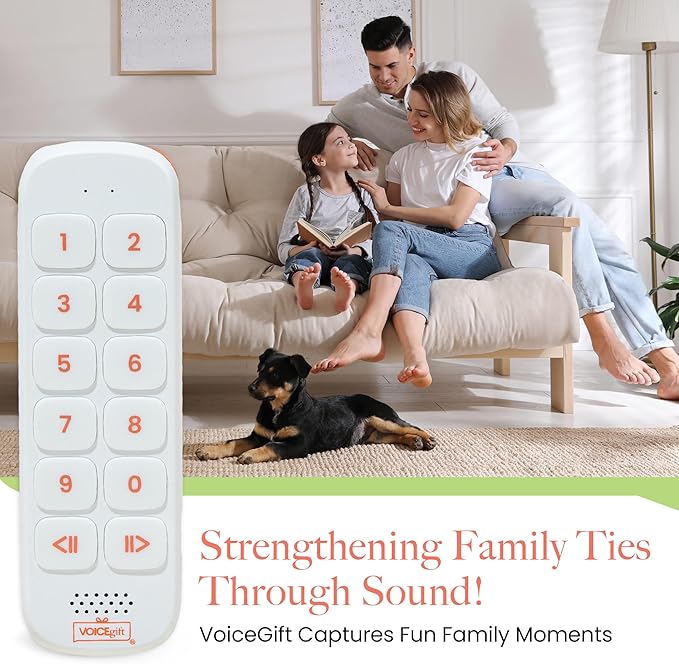 VOICEGIFT Play, 10 Hour Capacity Screen-Free Voice Recorder, Playback Tool, Portable Electronic Story Player with Speaker, Clip & Strap, Add Voice to Journals, Albums and Keepsakes