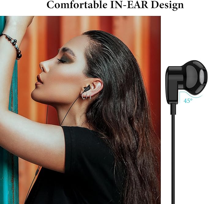 APETOO USB C Headphone for iPhone 17 16 15 Pro Max/iPad, HiFi Stereo Type C Earphones USB-C Wired Earbuds with Microphone Volume Control for Samsung S25/S26/S24/S23/S22/S21/Pixel/for OnePlus/Android