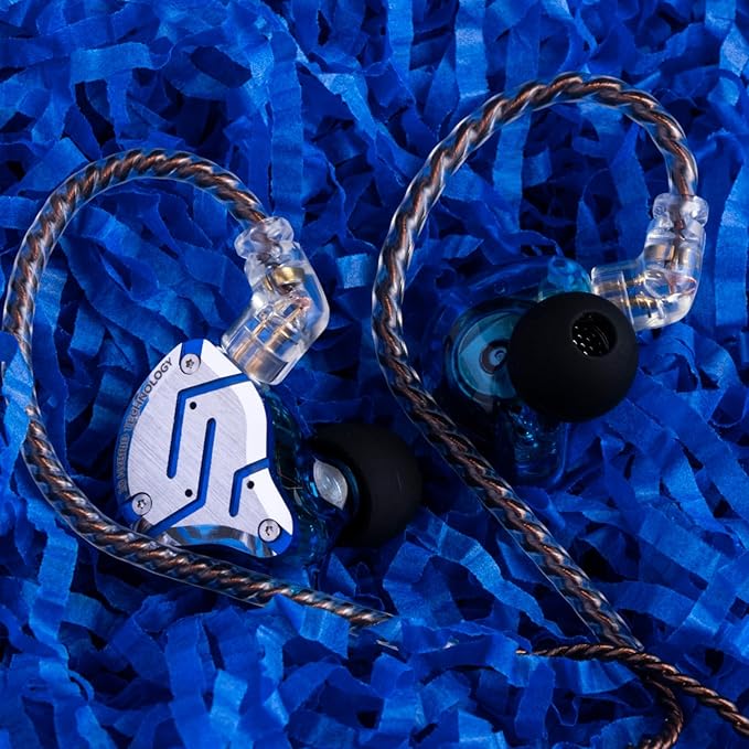 Linsoul KZ ZS10 Pro, 4BA+1DD 5 Driver in Ear Monitor, HiFi Wired Earbuds, Gaming Earbuds, Hybrid IEM Earphones with Stainless Steel Faceplate, Detachable Cable for Musician(Without Mic, Glare Blue)