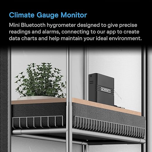 AC Infinity Mini Temperature Humidity Smart Hygrometer A1 Bluetooth App Monitor, Climate Gauge Thermometer Sensor Probe for Basements, Guitar Rooms, Grow Tents & Greenhouses