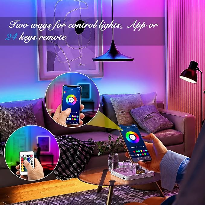DAYBETTER Led Strip Lights Smart with App Control Remote, 2835 RGB for Bedroom, Music Sync Color Changing for Room Party 200 ft (2 Rolls of 100 ft)