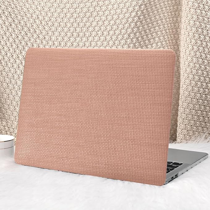 Seorsok Compatible with MacBook Pro 16 inch Case 2026-2021 M5 M4 M3 M2 M1 A3429 A3428 A3403 A3186 A2991 A2780 A2485,Fabric Leather Plastic Hard Shell Case & Keyboard Cover,Reddish Woven No Logo Cutout