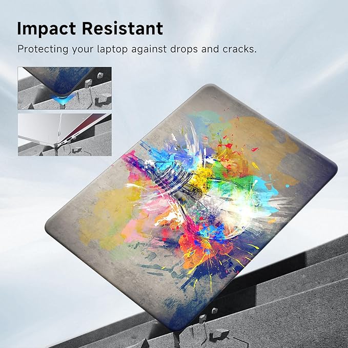 Funut Compatible with MacBook Air 13 inch Case 2022 2021 2020 2019 2018 A2337 M1 A2179 A1932 Touch ID,MacBook Air M1 Cover Protective Plastic Hard Shell Case + Keyboard Cover,11Creative Lamp