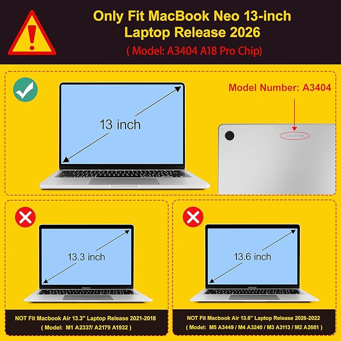 Tuiklol for 2026 MacBook Neo 13 Inch A18 Pro Chip Case, (Model A3404) Anti-Scratch Anti-Drop Slim Hard PC Shell Case with Shockproof Protective MacBook Neo Laptop Cover, Clear-Pink