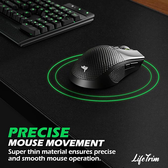 LifeTrim 55” x 23” XXL Mouse Pad Gaming 5mm Thick Extended Keyboard Mat Full Desk Cover Pad XXL Mat Giant Extra Large Gaming Mouse Pad XXXL Mousepad Black Large Desk Mats Deskpad