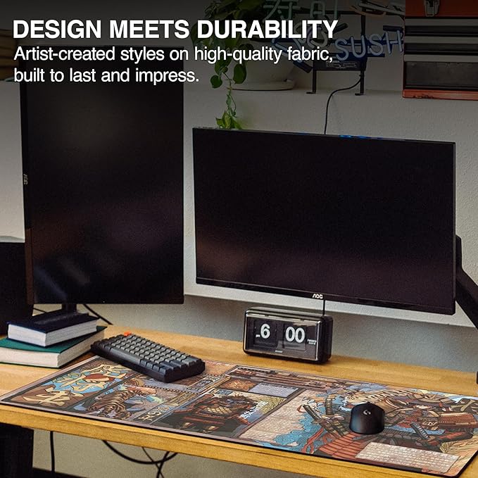 MPCO. Original Large Gaming Desk Mat – 36" x 17" Duraglyde Masterpiece Taimuzu Full Desk Mouse Pad for Smooth Precision – Non-Slip, Washable Extra-Large PC Mouse Pad for Gaming Sessions