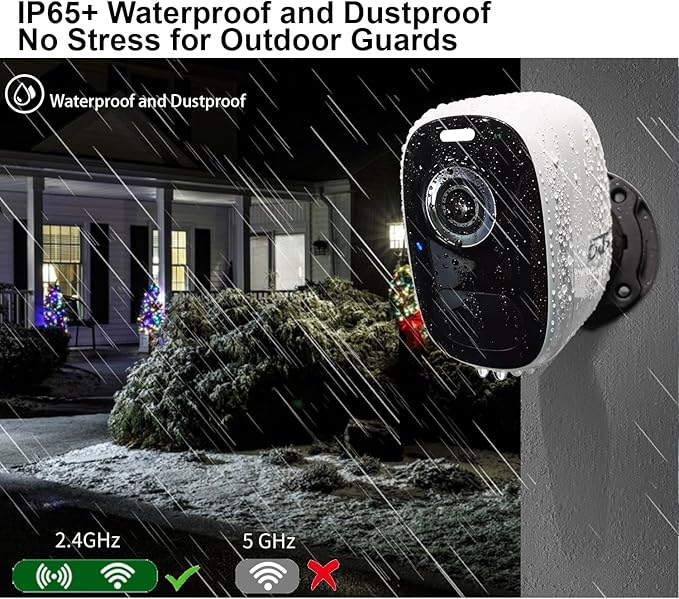 DCT Wireless Outdoor Security Camera: Magnetic Mount, Battery-Powered, 2K Color Night Vision, Weatherproof, AI Motion Detection, 2-Way Audio, Spotlight & Alarm, SD/Cloud Storage, Long Battery Life