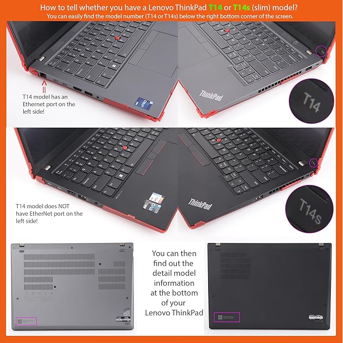 mCover Hard Case ONLY Compatible for 2023-2024 14" Lenovo ThinkPad T14s Slim Gen 3 / Gen 4 Windows PC (with 180° Hinge, NOT Fitting Any Other Lenovo Models) - Aqua