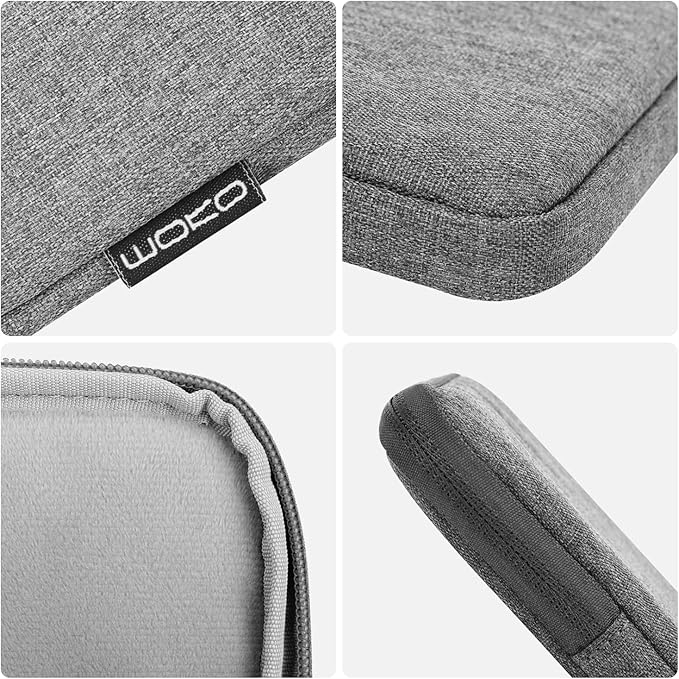 MoKo 13 Inch Tablet Sleeve Fits New 13inch iPad Air M4 2026, iPad Pro M5/M4/Air M3/M2 13", iPadPro 12.9", Galaxy Tab S8+/S9+ 12.4", Polyester Bag Fit with Apple Pencil or Smart Keyboard, Light Gray