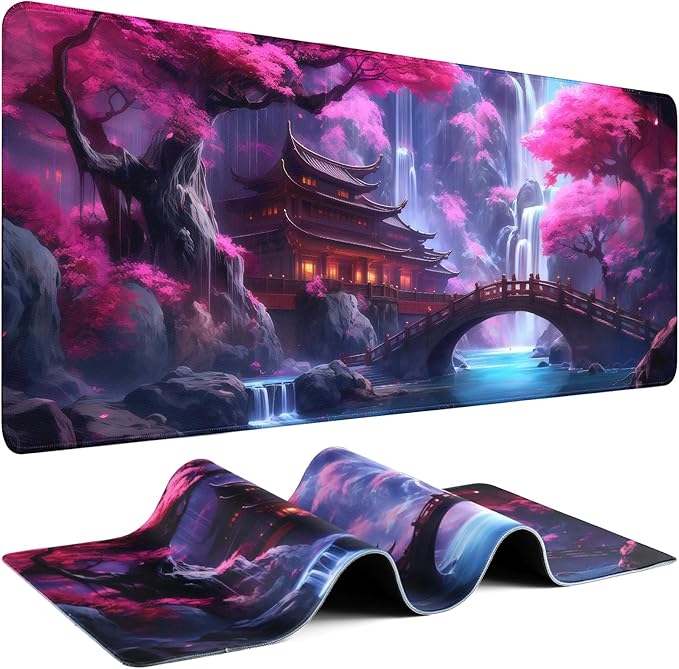 Gaming Mouse Pad - (31.5"×11.8") Japanese Anime Large Mouse Pads for Desk - Desk Mat for Keyboard and Mouse with Non-Slip Base, Desks Pad Matfor Game/Office & Home