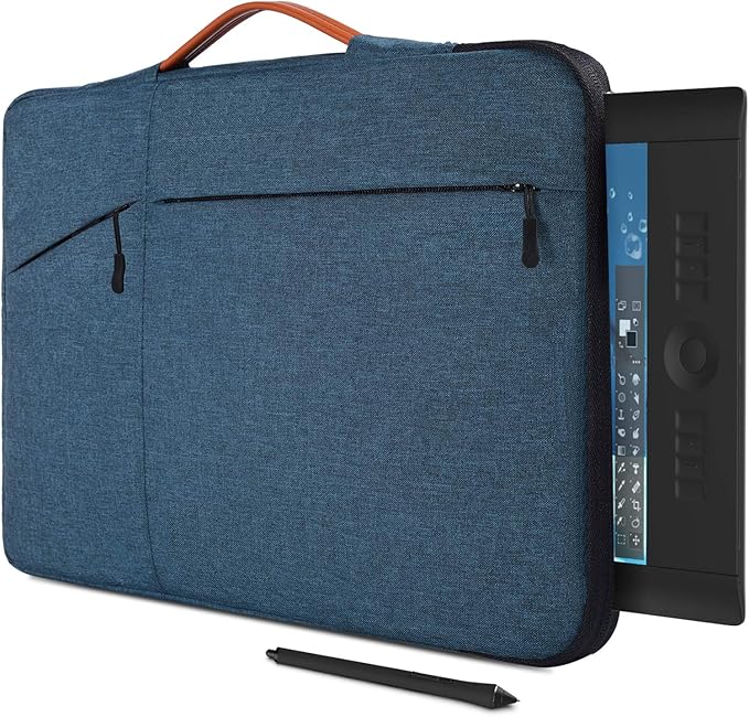 Protective Drawing Tablet Sleeve Case for Wacom Cintiq 16/ Cintiq Pro 17, Huion KAMVAS Pro 16, Waterproof Carrying Tablet Bag(Blue)