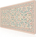 iLeadon Desk Mat for Keyboard and Mouse, Cute Mouse Pads for Computer, Non-Slip Floral Gaming Mousepad 35.4x15.7 Inch, Pink Desk Mat with Stitched Edges for Home Office (Pink)