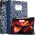 Soke for iPad Pro 11 Case (M2) 2022/2021/2020 with Pencil Holder - [Full Body Protection + Apple Pencil Charging + Auto Wake/Sleep], Soft TPU Back Cover for 2022 iPad Pro 11 inch(B-Book Navy)