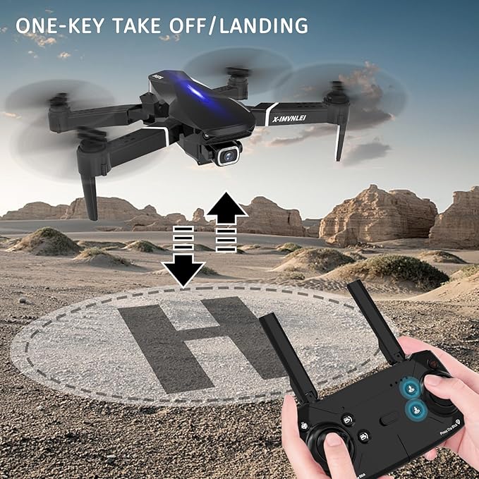 X9 4K GPS Drone with Camera for Adults Beginners, Foldable FPV RC Quadcopter, Optical Flow Positioning, Auto Return, Follow Me, Trajectory Flight, 3D Flip, Modular Batteries