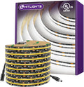 HitLights White LED Strip Lights 5000K, 16.4ft Premium 12V COB Tape Light High Density, 2400 LEDs, 305+ LM/FT, CRI 90+, IP30, Lighting for Kitchen, Cabinets, UL Listed (Power Source Not Included)