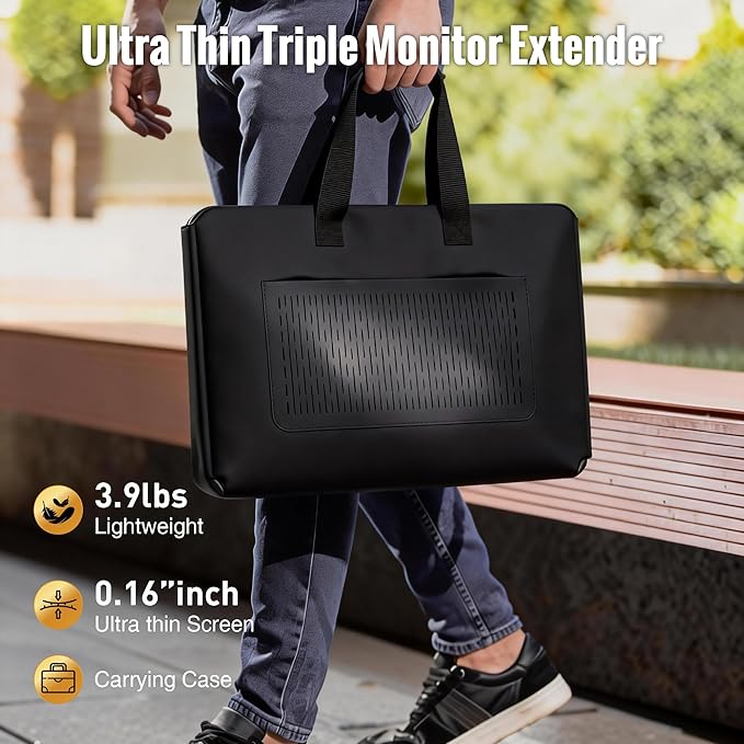2026 New One Cable Connection Laptop Screen Extender Monitor Portable, Ultra Thin 15.6" 1080P FHD Triple Screen,Fit for 13-17" Laptop, Plug & Play Compatiable with Win/Mac/Chrome/Android