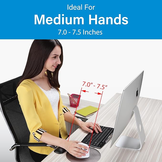 Evoluent – Inventor of The Vertical Mouse – VMDMW Ergonomic Vertical Mouse Right Hand Med USB Wireless, Sculpted for Comfort, Reduces Wrist Strain, 4 Speeds, 6 Customizable Buttons in Windows