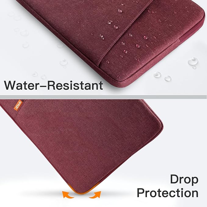 JETech Laptop Sleeve for 13-14Inch MacBook Neo (A18 Pro), MacBook Air/Pro (M1-M5) 2020-2026, 13-13.6 Inch Notebook, Waterproof Shock Resistant Bag Case with Accessory Pocket (Red)