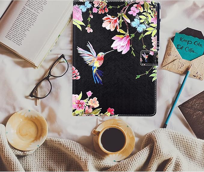 for iPad 9.7 inch Case iPad 6th/5th Generation Case 2018 2017, PU Leather Folio Stand Cute Cover for iPad 9.7 inch/iPad Pro 9.7/iPad Air 2/iPad Air 1, Auto Sleep/Wake, Hummingbird