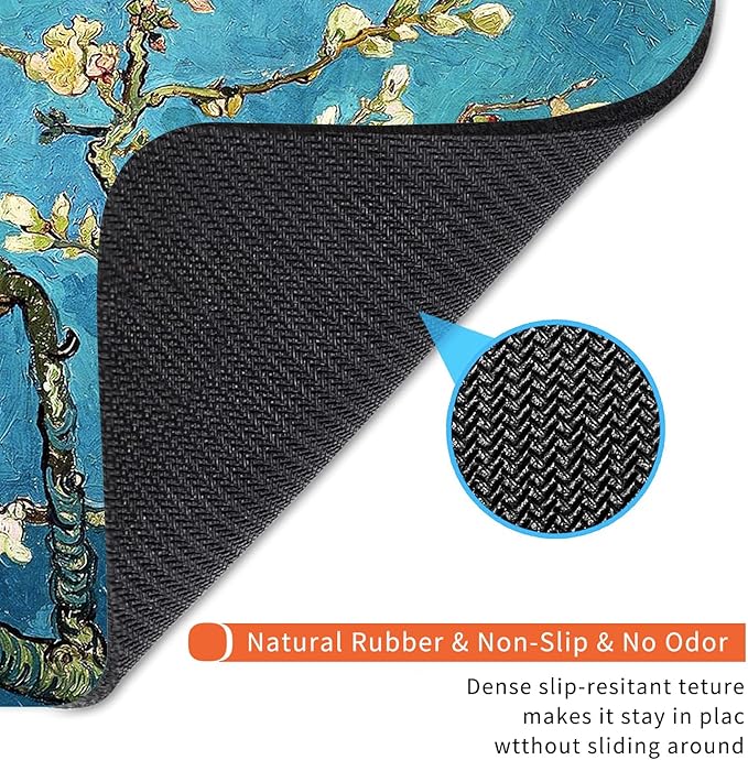 Square Mouse Pad Apricot Flower, Personalized Premium-Textured Custom Mouse Mat Design, Washable Mousepad Cloth, Non-Slip Rubber Base Computer Mouse Pads for Wireless Mouse