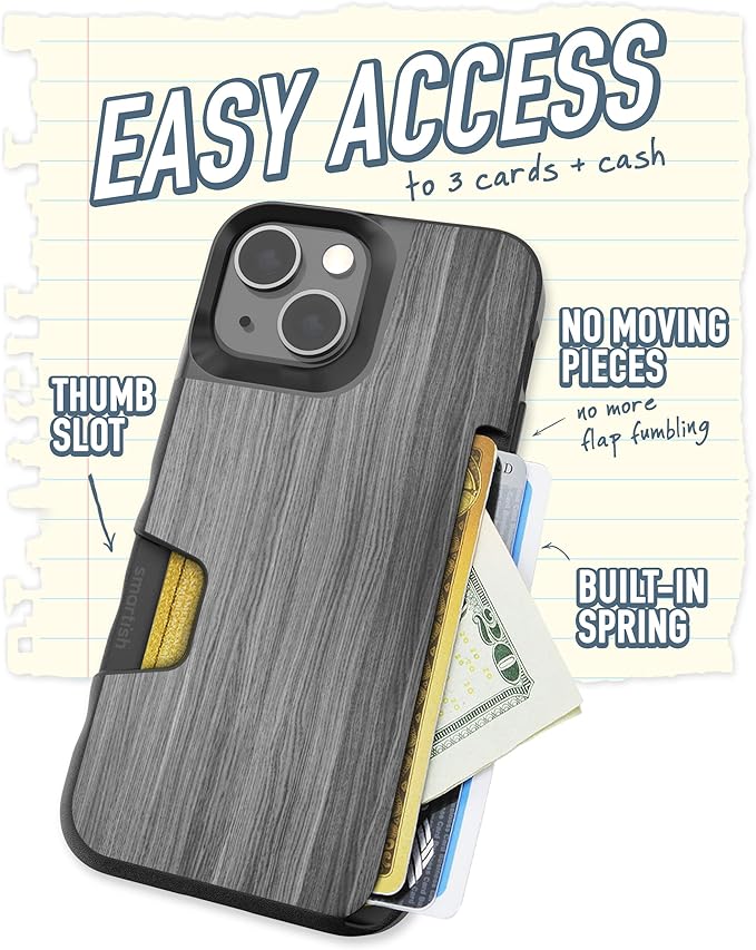Smartish® iPhone 13 mini Wallet Case - Wallet Slayer Vol. 1 [Slim + Protective] Credit Card Holder - Drop Tested Hidden Credit Card Slot Cover for Apple iPhone 13 mini - Chef's Special