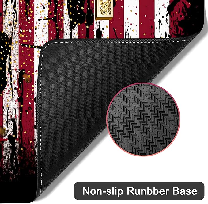 Desk Mat,American Flag Jesus Cross Mouse Pad Large Gaming for Desk,Non-Slip Rubber Base Mousepad,31.5x15.7 Inch for Office Home Work & Game