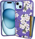 Smartish® iPhone 15 Plus Wallet Case - Wallet Slayer Vol. 1 [Slim + Protective] Credit Card Holder - Drop Tested Hidden Credit Card Slot Cover for Apple iPhone 15 Plus - Very Cherry Blossom