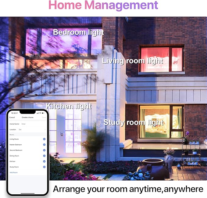ORALUCE Smart Light Bulb Compatible with Alexa & Google Home, A19 E26 LED Light Bulb 60W Equivalent, 2.4GHz WiFi & Bluetooth Color Changing APP Dimmable, Multicolor LED Bulb 900 Lumens,4P