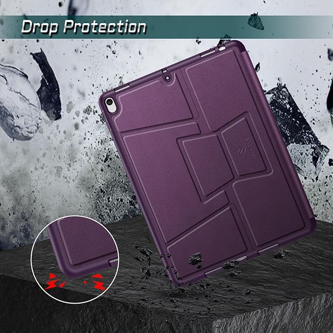 Fintie Magnetic Stand Case for iPad Air 10.5" (3rd Generation) 2019 / iPad Pro 10.5" 2017, Multi-Angle Viewing Rugged Soft TPU Back Cover with Pencil Holder, Auto Wake/Sleep, Purple