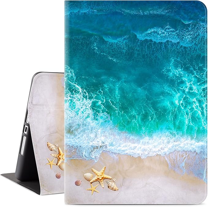 Vimorco for iPad 6th/5th Generation Case 2018/2017, for iPad Air 2/Air Case 2014/2013, for iPad Cases 6th/5th Generation 9.7-inch Cover Pencil Holder/4 Viewing Stands/Typing Stand/Slim, Ocean Beach