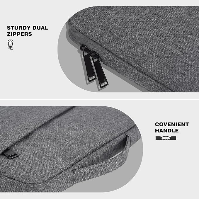 15.6 Inch Portable Monitor Case, Protective Carrying Sleeve for ForHelp KYY MNN InnoView VILVA Zenscreen COOLHOOD ViewSonic HotYeah KOORUI QQH 15.6" 16.1" Portable Monitor Computer Bag,Gray